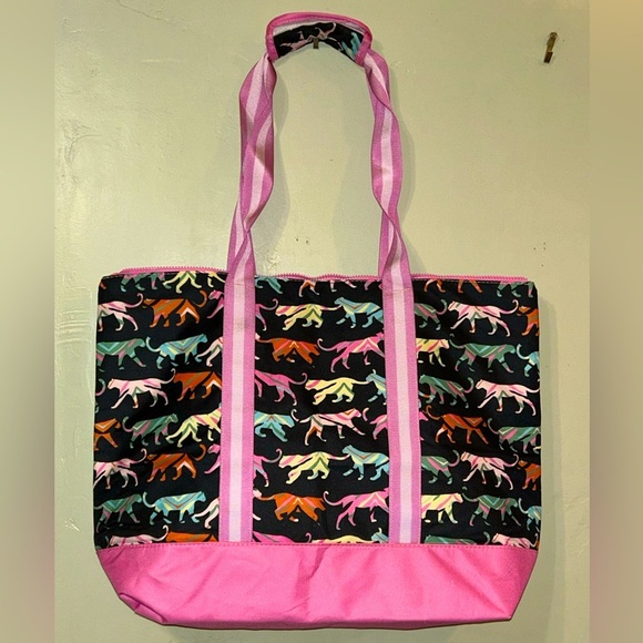 Large Tiger Party Zip Top Weekender Tote by MarleyLilly. Brand New With Tags. - Picture 1 of 9